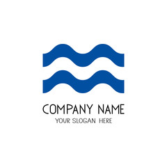 Fototapeta na wymiar Wavy lines vector logo for business company.