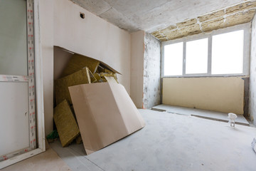 Obraz na płótnie Canvas Unfinished apartment interior.