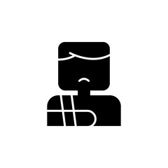 patient with broken bone outline icon. Signs and symbols can be used for web, logo, mobile app, UI, UX
