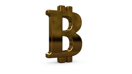 3D illustration of bitcoin symbol, cryptocurrency, shabby, worn-out look. The idea of the collapse of cryptocurrencies,its inflation and the fall in price. 3D rendering isolated on white background