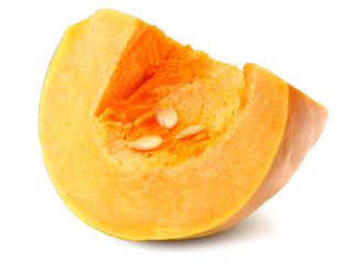 piece of pumpkin isolated on white background