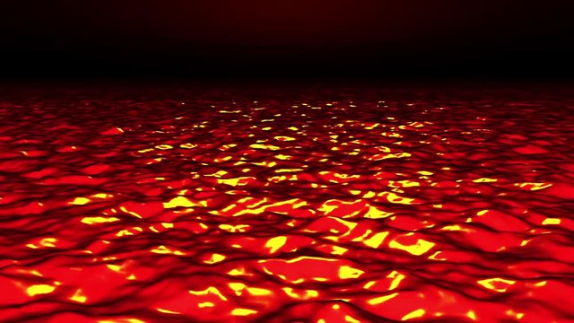 Red Hell Lava Waves Abstract Motion Background Loop 2