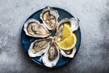 Fresh opened oysters