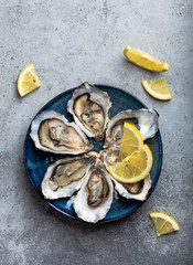 Fresh opened oysters