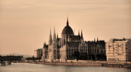 Obraz premium Beautiful building of Parliament in Budapest, popular travel destination