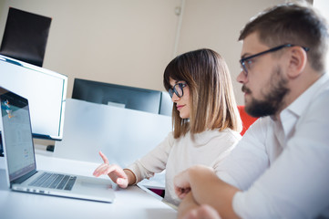 Young creative business people meeting at office.