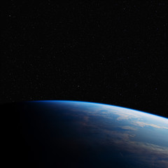 Fototapeta na wymiar The Earth in space at night. Elements of this image furnished by NASA.