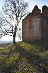 Fototapeta na wymiar Ruins of a medieval temple, Cikó, Hungary