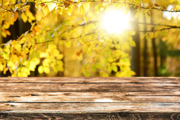 Empty wooden table background