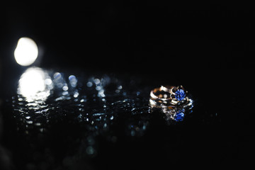 The ring on the dark background