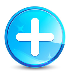 Fototapeta premium Plus icon splash natural blue round button