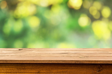 Empty wooden table background