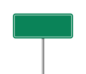 Green road sign realistic vector