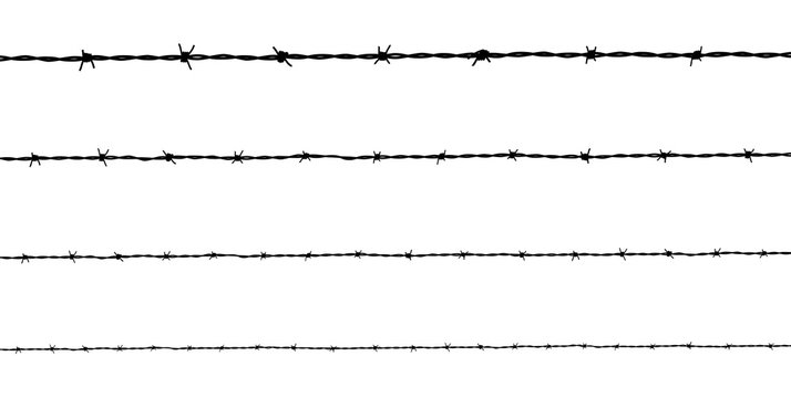 Barbed wire silhouette. Vector
