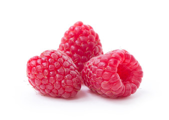 Raspberry isolated. Raspberry on white. Raspberries.