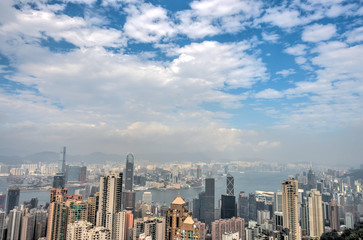 Fototapeta na wymiar Hong Kong cityscape from Victoria Peak