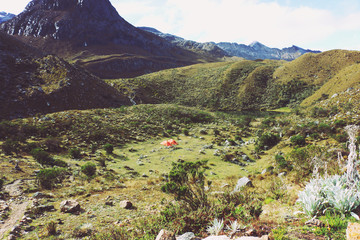 Fototapeta na wymiar CÁMPING IN MOUNTAIN
