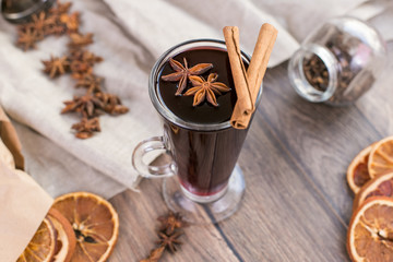 Mulled wine with spices
