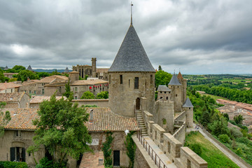 Fototapeta na wymiar Medieval castle of Carcassonne, France