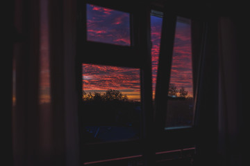 Sunset from a window