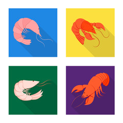 Vector illustration of appetizer and seafood icon. Collection of appetizer and ocean stock vector illustration.
