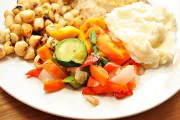 Close-Up of a Serving of Mixed Vegetables
