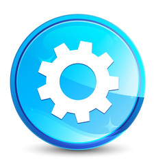 Process icon splash natural blue round button