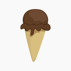 Ice cream. Waffle cone. Chocolate ice cream. Logo ice cream illustration. Vector illustration. EPS 10.