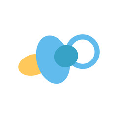 Baby pacifier. Blue color baby pacifier. Logo Baby pacifier. Vector illustration. EPS 10.