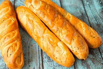 Fresh homemade bread. Healthy food concept