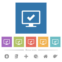 Accept display settings flat white icons in square backgrounds