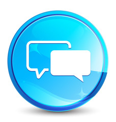 Testimonials icon splash natural blue round button