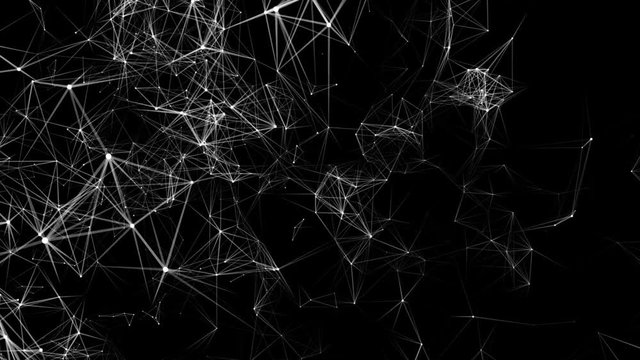 Spider web in space.Abstract digital background. Transforming particles and lines.