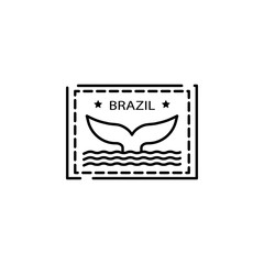 Passport stamp, visa, Brazil icon. Element of passport stamp for mobile concept and web apps icon. Thin line icon for website design and development