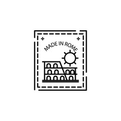 Passport stamp, visa, Rome, made in Rome icon. Element of passport stamp for mobile concept and web apps icon. Thin line icon for website design and development