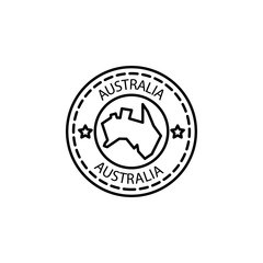Passport stamp, visa, Australia icon. Element of passport stamp for mobile concept and web apps icon. Thin line icon for website design and development