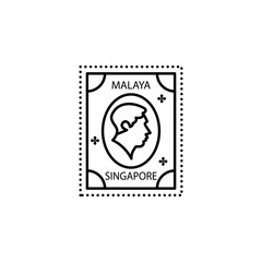 Passport stamp, visa, Malaya, Singapore icon. Element of passport stamp for mobile concept and web apps icon. Thin line icon for website design and development