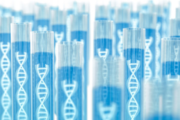 3d rendering, DNA with blue background
