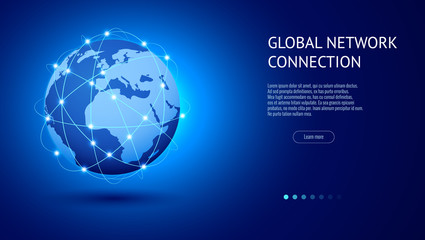Global network connection concept. Best Internet, global business. World map point and line composition vector illustration