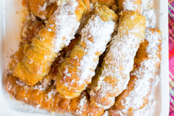 Delicious colorful fresh homemade cookies, cakes on table. Food, photo, menu, cakes concept