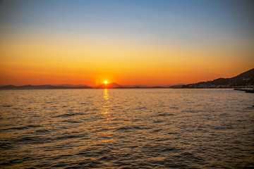 The sunrise of Lacco Ameno bay in Ischia island