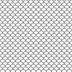 Fototapeta premium Seamless abstract curved Art Deco scallop leaf pattern