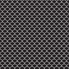 Seamless abstract curved Art Deco scallop leaf pattern