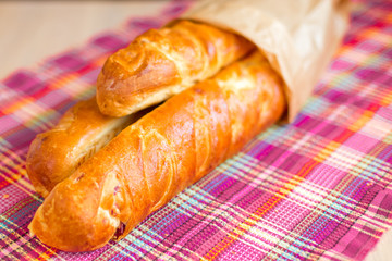 Fresh homemade bread. Healthy food concept