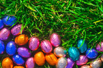 Top View Chocolate Easter Eggs