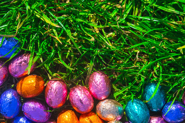 Top View Chocolate Easter Eggs