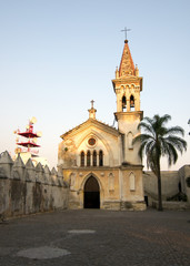 Fototapeta na wymiar A chapel next to the Cathedral La Asuncion, Cuernavaca, Morelos, Mexico.