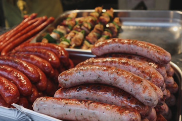 sausages of street market