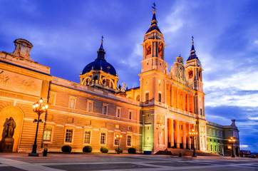 Fototapeta na wymiar Madrid, Almudena Cathedral, Spain
