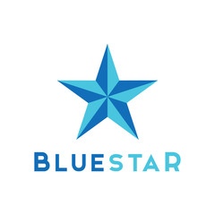 Obraz premium Blue Star Polygon Logo Vector Graphic Design